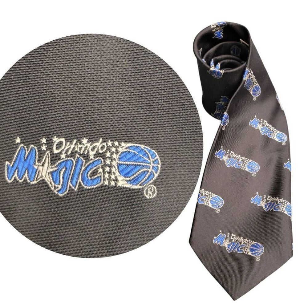 Orlando Magic Basketball Sports Fan Black & Blue Business Professional Tie